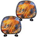 Buddha Statue Mandala Print Car Headrest Covers