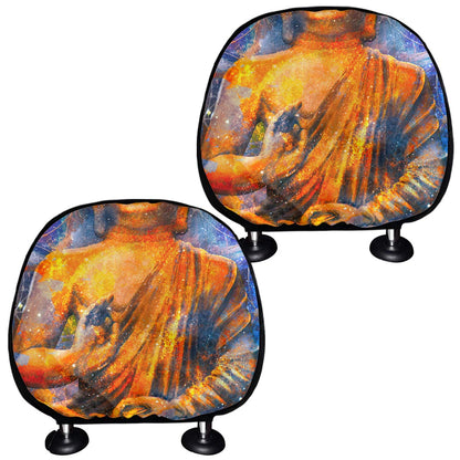 Buddha Statue Mandala Print Car Headrest Covers