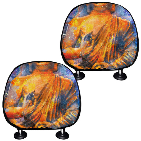 Buddha Statue Mandala Print Car Headrest Covers