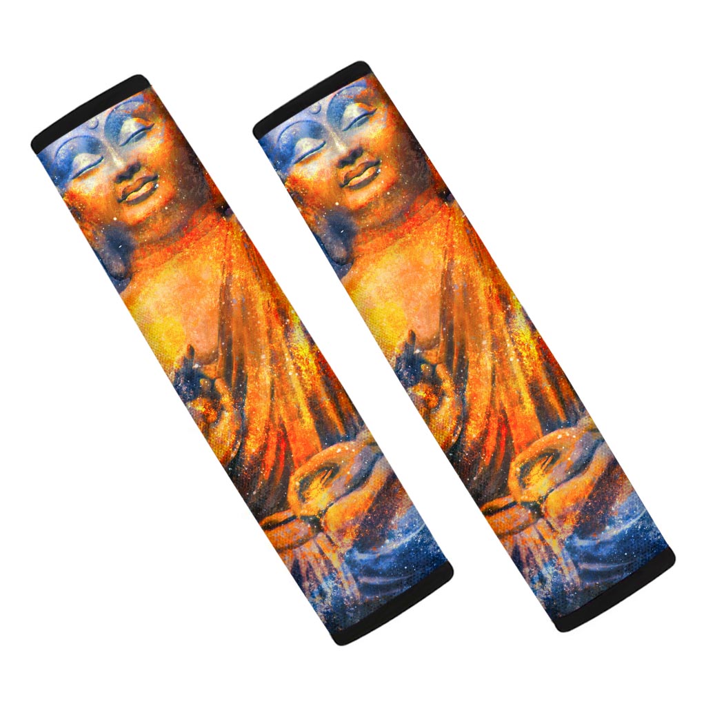 Buddha Statue Mandala Print Car Seat Belt Covers