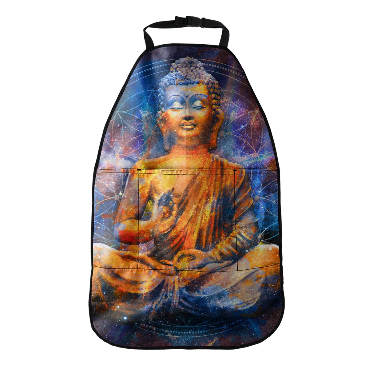 Buddha Statue Mandala Print Car Seat Organizers