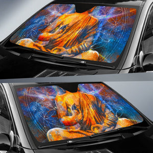 Buddha Statue Mandala Print Car Sun Shade GearFrost