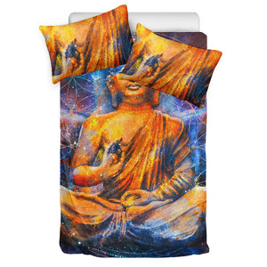 Buddha Statue Mandala Print Duvet Cover Bedding Set