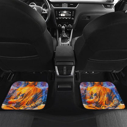 Buddha Statue Mandala Print Front and Back Car Floor Mats