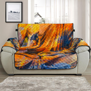 Buddha Statue Mandala Print Half Sofa Protector