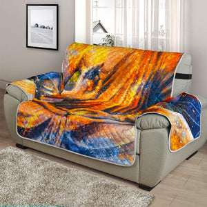 Buddha Statue Mandala Print Half Sofa Protector