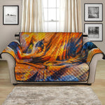 Buddha Statue Mandala Print Loveseat Protector