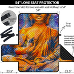 Buddha Statue Mandala Print Loveseat Protector