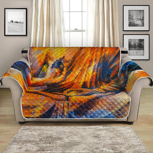 Buddha Statue Mandala Print Loveseat Protector