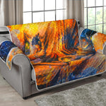 Buddha Statue Mandala Print Loveseat Protector