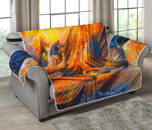 Buddha Statue Mandala Print Loveseat Protector