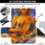 Buddha Statue Mandala Print Loveseat Protector