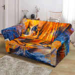 Buddha Statue Mandala Print Loveseat Slipcover