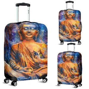 Buddha Statue Mandala Print Luggage Cover GearFrost