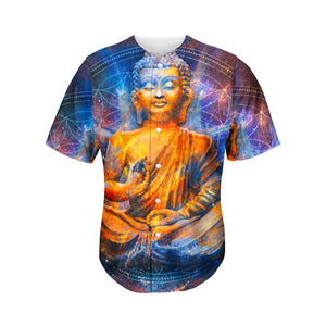 Buddha Statue Mandala Print Men's Baseball Jersey