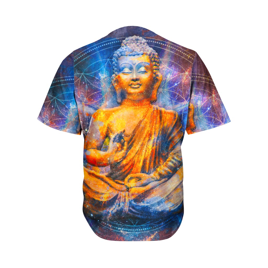 Buddha Statue Mandala Print Men's Baseball Jersey