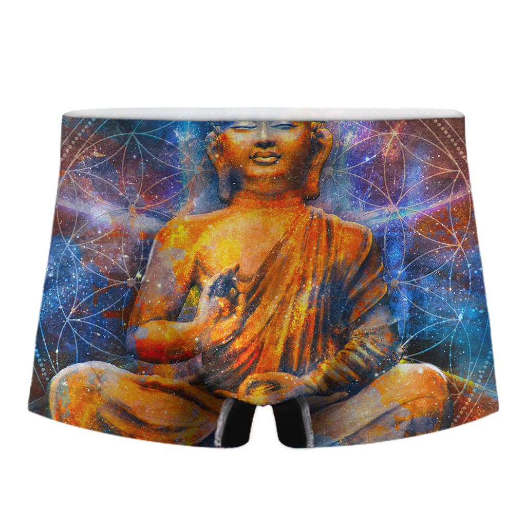 Buddha Statue Mandala Print Men's Boxer Briefs