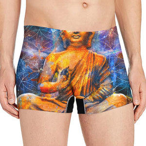 Buddha Statue Mandala Print Men's Boxer Briefs