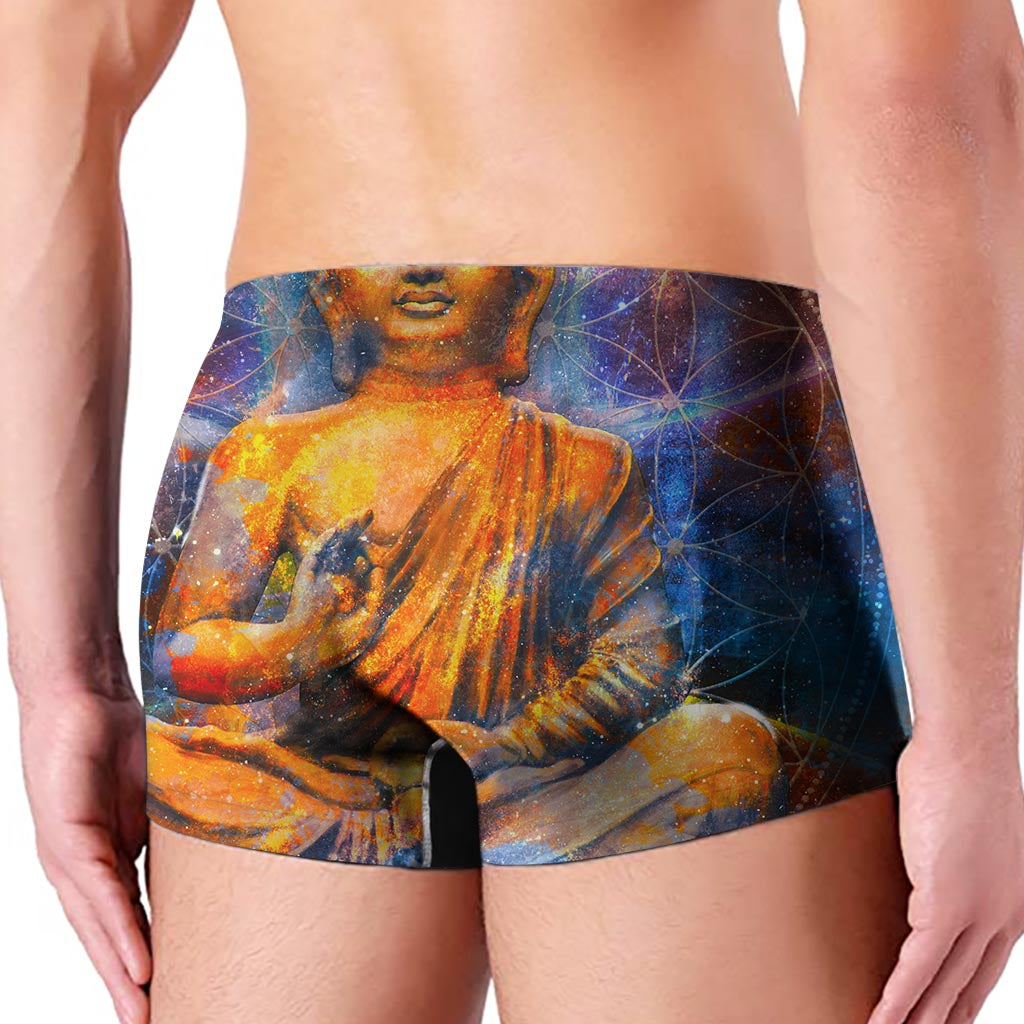 Buddha Statue Mandala Print Men's Boxer Briefs