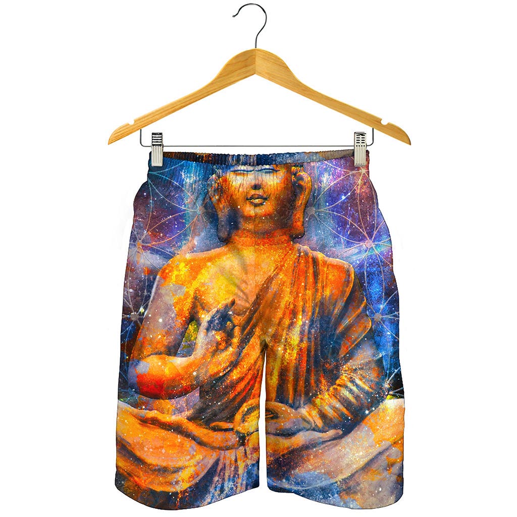 Buddha Statue Mandala Print Men's Shorts