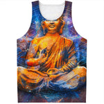 Buddha Statue Mandala Print Men's Tank Top