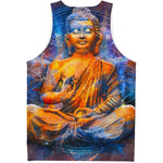 Buddha Statue Mandala Print Men's Tank Top