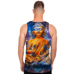 Buddha Statue Mandala Print Men's Tank Top