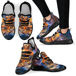 Buddha Statue Mandala Print Mesh Knit Shoes GearFrost