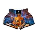 Buddha Statue Mandala Print Muay Thai Boxing Shorts