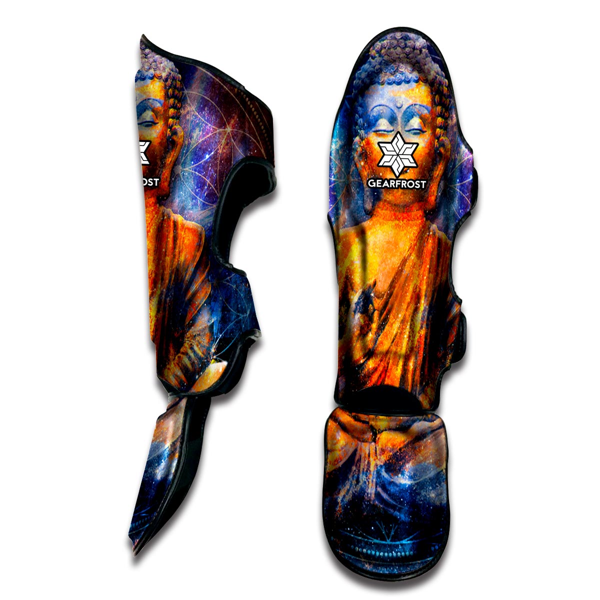 Buddha Statue Mandala Print Muay Thai Shin Guard