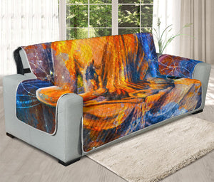 Buddha Statue Mandala Print Oversized Sofa Protector