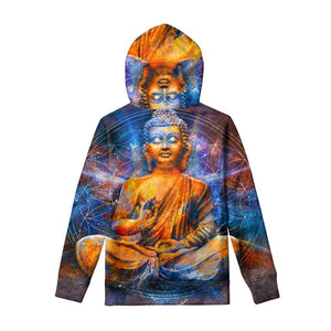 Buddha Statue Mandala Print Pullover Hoodie