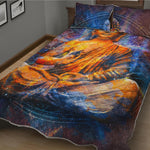 Buddha Statue Mandala Print Quilt Bed Set