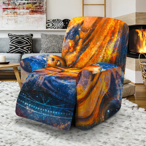 Buddha Statue Mandala Print Recliner Slipcover