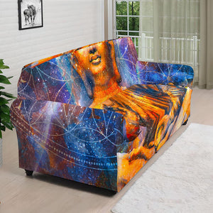 Buddha Statue Mandala Print Sofa Cover