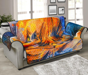 Buddha Statue Mandala Print Sofa Protector