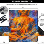 Buddha Statue Mandala Print Sofa Protector