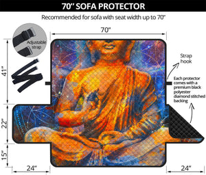 Buddha Statue Mandala Print Sofa Protector