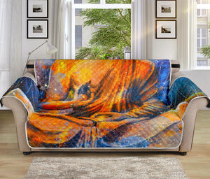 Buddha Statue Mandala Print Sofa Protector