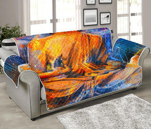 Buddha Statue Mandala Print Sofa Protector