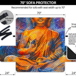 Buddha Statue Mandala Print Sofa Protector