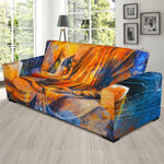 Buddha Statue Mandala Print Sofa Slipcover