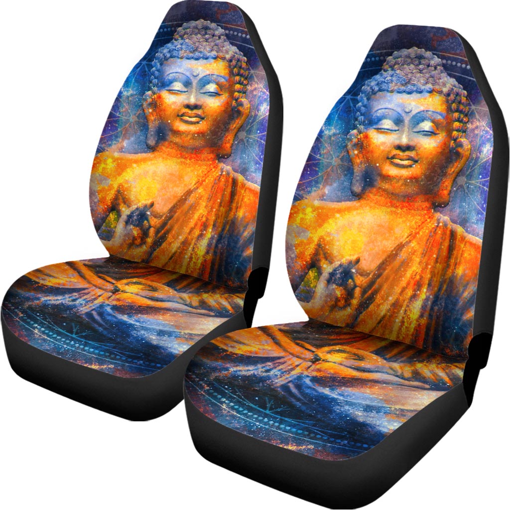 Buddha Statue Mandala Print Universal Fit Car Seat Covers