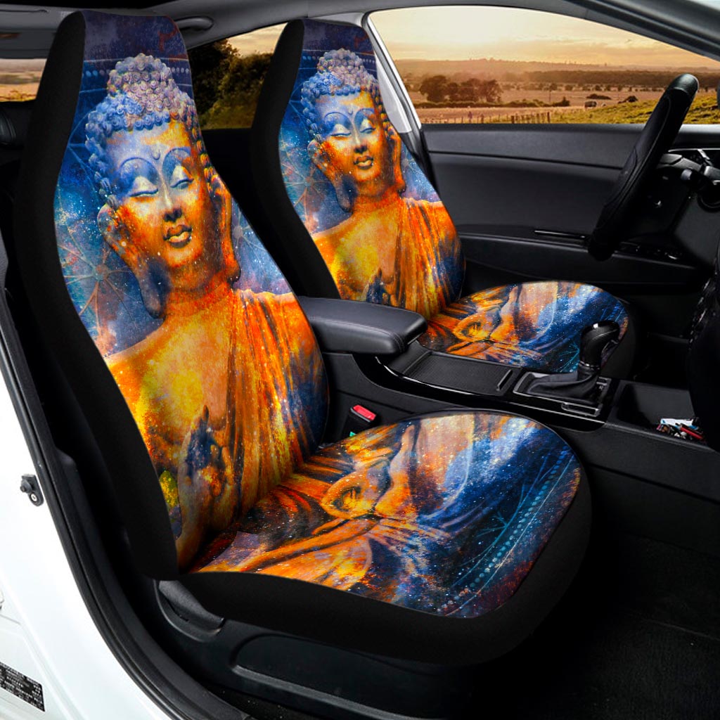 Buddha Statue Mandala Print Universal Fit Car Seat Covers