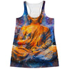 Buddha Statue Mandala Print Women's Racerback Tank Top