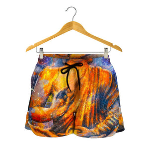 Buddha Statue Mandala Print Women's Shorts