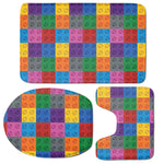 Building Blocks Toy Pattern Print 3 Piece Bath Mat Set
