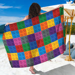Building Blocks Toy Pattern Print Beach Sarong Wrap