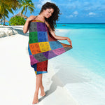 Building Blocks Toy Pattern Print Beach Sarong Wrap