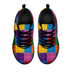 Building Blocks Toy Pattern Print Black Sneakers